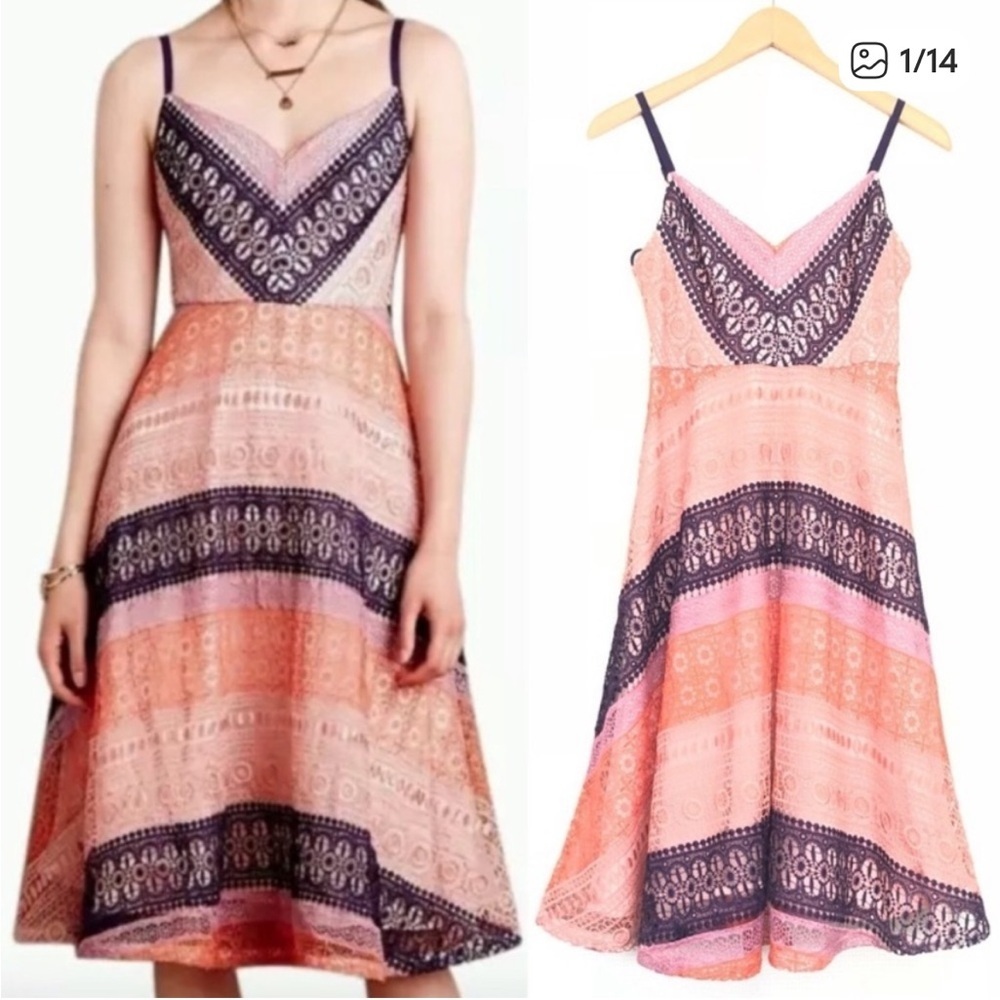 Maeve by Anthropologie Summer Cottage Lace Dress Feminine Size 4